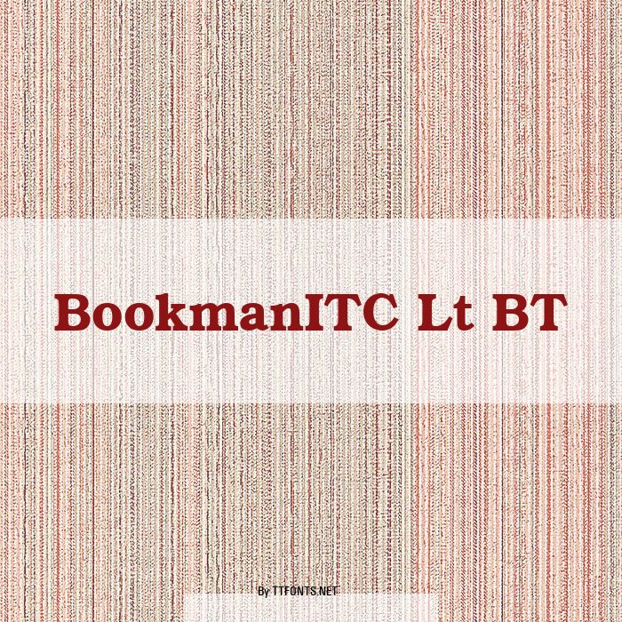 BookmanITC Lt BT example